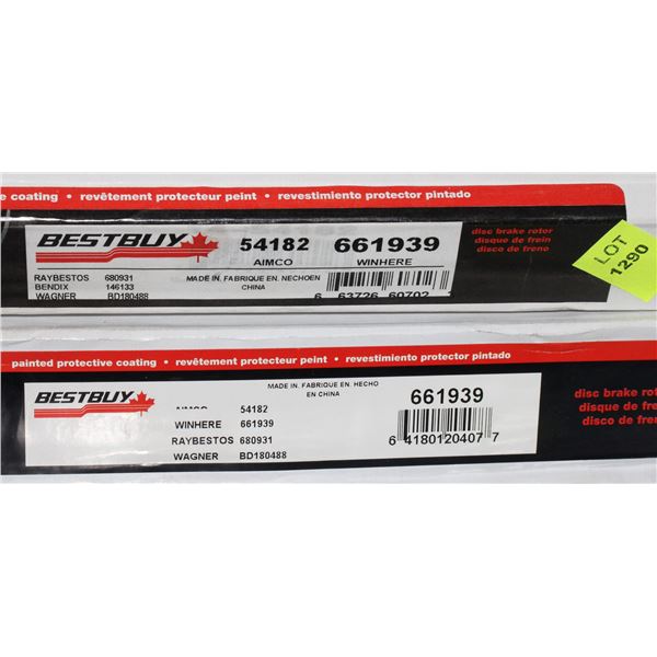 PAIR OF BEST BUY BRAKE ROTORS MODEL 661939