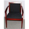 Image 1 : WOOD FRAMED SIDE CHAIR WITH BLACK FABRIC