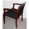 Image 2 : WOOD FRAMED SIDE CHAIR WITH BLACK FABRIC