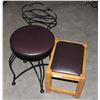 Image 1 : BLACK METAL FRAME BAR STOOL/WOODEN STOOL COMBO