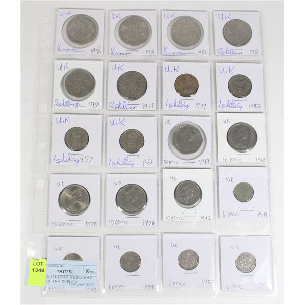 20 COINS ALL UNITED KINGDOM PAGE 1 OF 4 NO DUPLICA