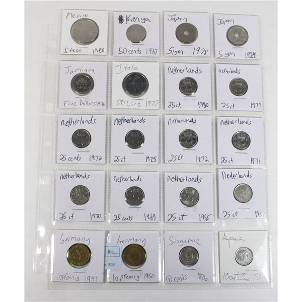 20 COINS 9 COUNTRIES