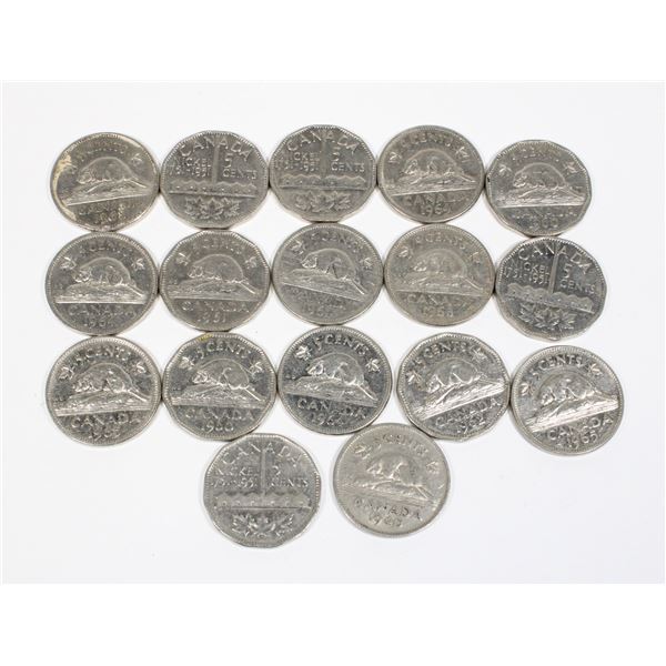 CANADIAN NICKELS 1940-1968