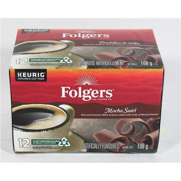 BOX OF 12 FOLGERS MOCHA SWIRL K-CUP CAPSULES 108G