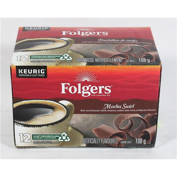 BOX OF 12 FOLGERS MOCHA SWIRL K-CUP CAPSULES 108G