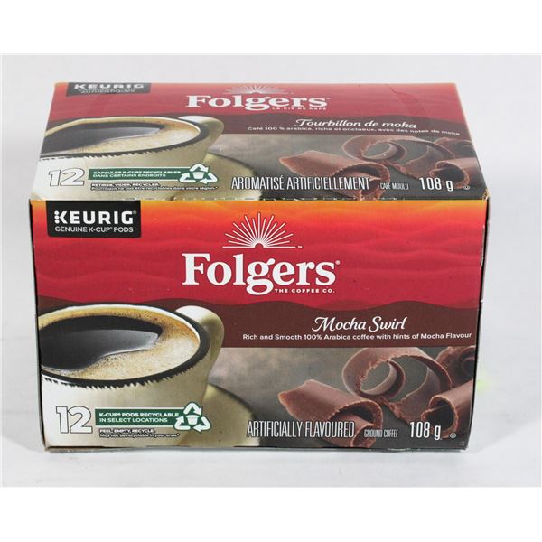 BOX OF 12 FOLGERS MOCHA SWIRL K-CUP CAPSULES 108G