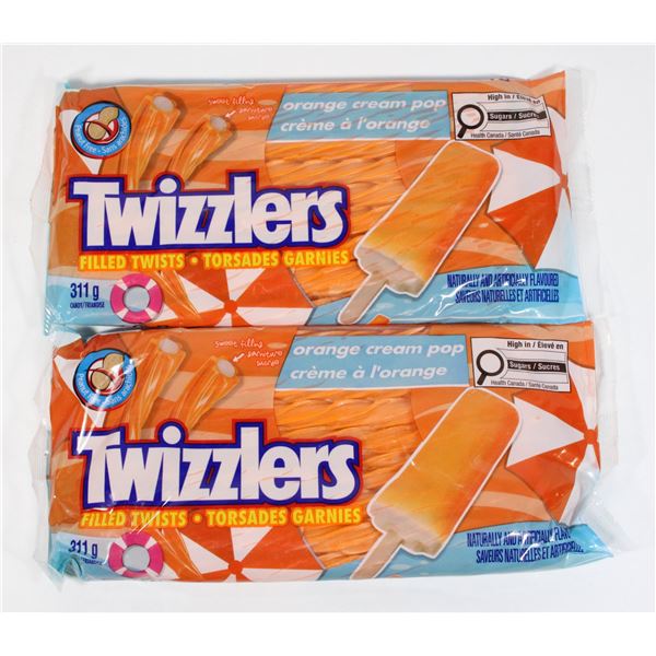 TWO PACKAGES OF TWIZZLERS FILLED TWISTS