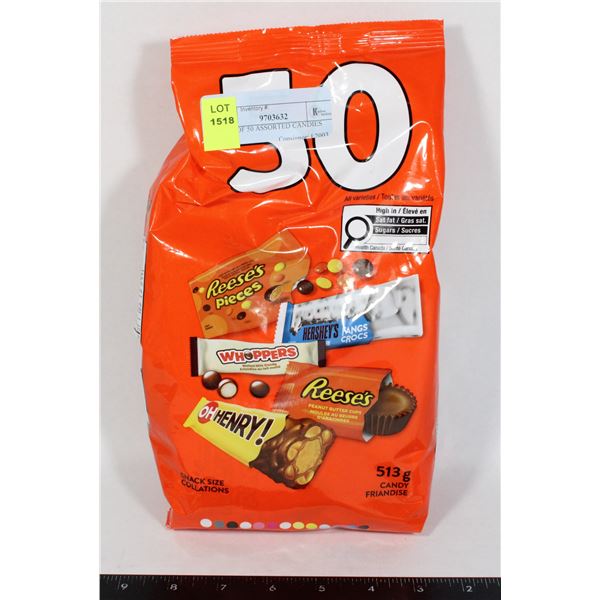 PACK OF 50 ASSORTED CANDIES 513G