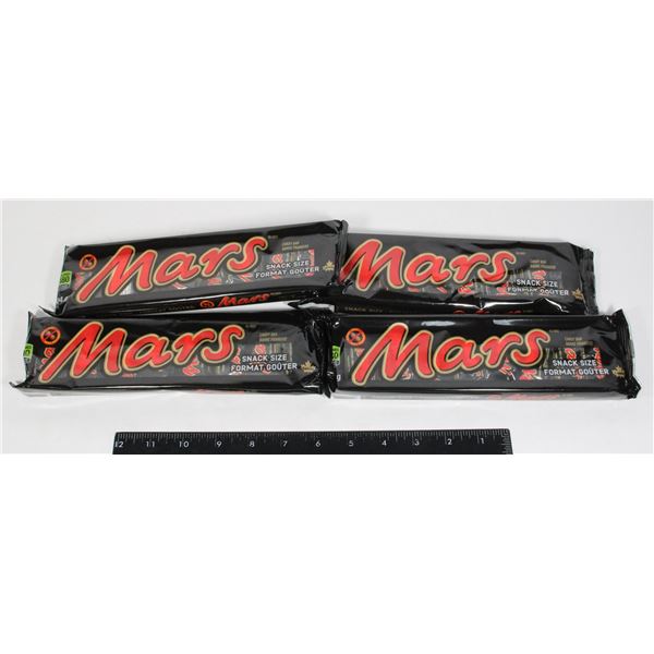 4 PACKS OF SNACK SIZE MARS CHOCOLATES
