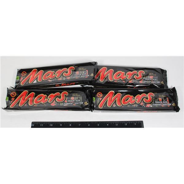 4 PACKS OF SNACK SIZE MARS CHOCOLATES