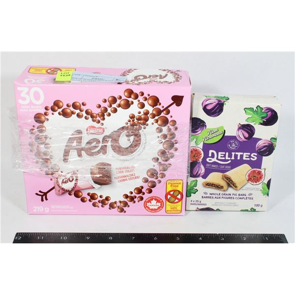 BOX OF 30 AEROS MINI BARS AND DELITES FIG BARS