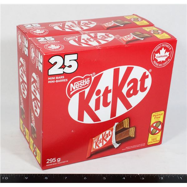 2 BOXES OF 25 NESTLE KITKAT MINI BARS 295G