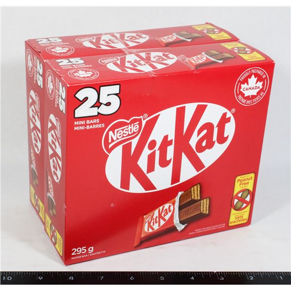 2 BOXES OF 25 NESTLE KITKAT MINI BARS 295G