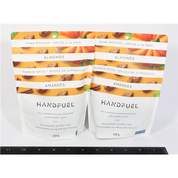 2 BAGS OF HANDFUEL ALMONDS - PUMPKIN SPICE 120G