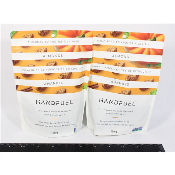 2 BAGS OF HANDFUEL ALMONDS - PUMPKIN SPICE 120G