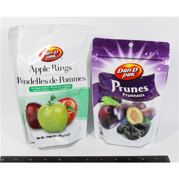 DAN-D PAK PRUNES150G, DAN-D PAK APPLE RINGS 100G