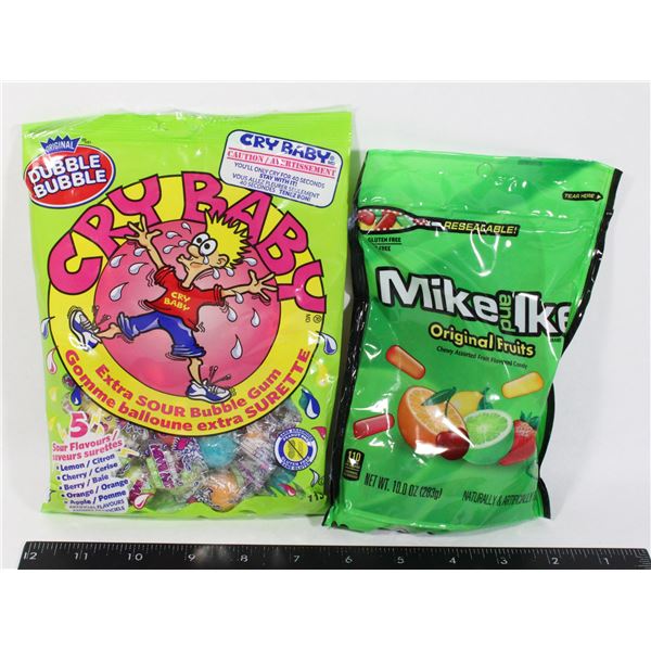 CRY BABY EXTRA SOUR GUM 113G, MIKE&IKE FRUIT 283G