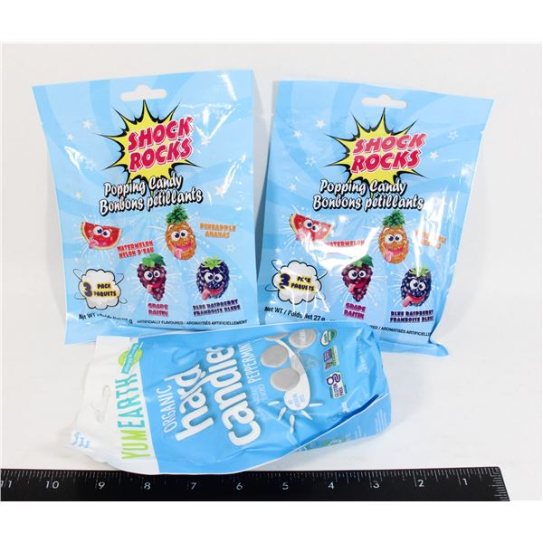 SHOCK ROCKS POPPING CANDY, YUMEARTH HARD CANDIES