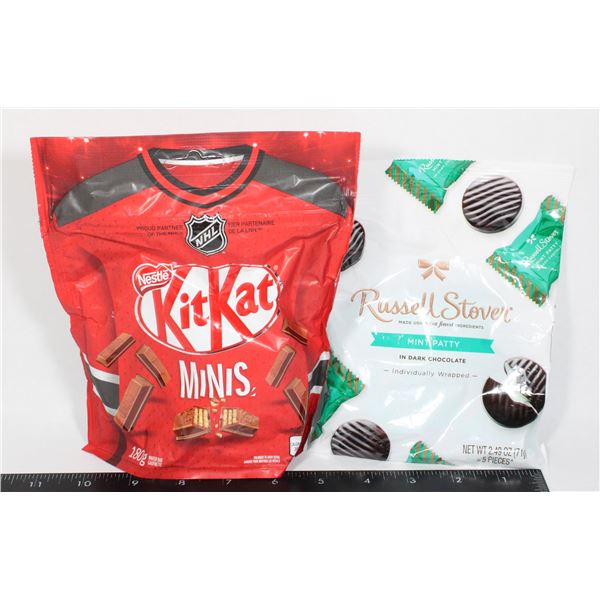 KITKAT MINIS, RUSSELL STOVEN MINT PATTIES