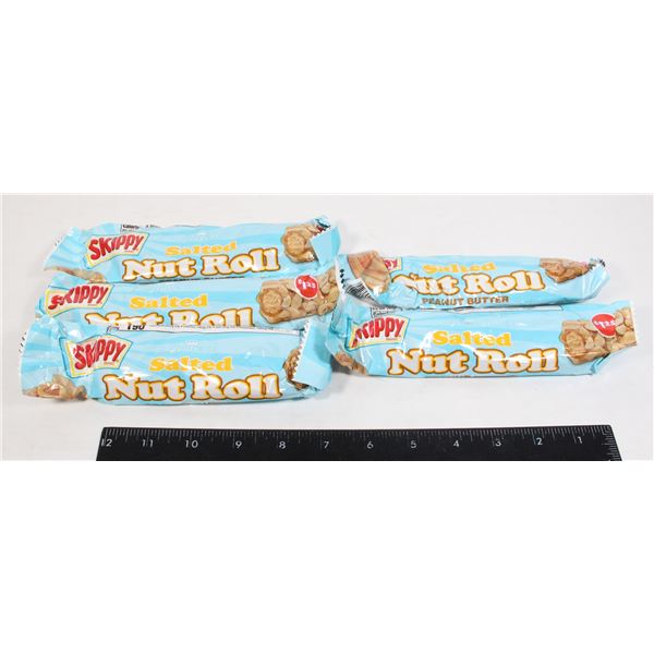 5X SKIPPY SALTED NUT ROLL BARS PEANUTS AND CARAMEL