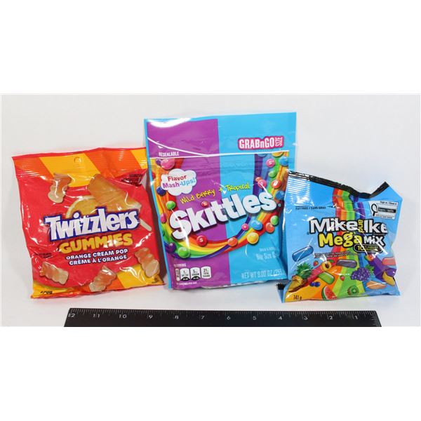 MIKE&IKES 141G, SKITTLES BERRY 255G, TWIZZLER 170G