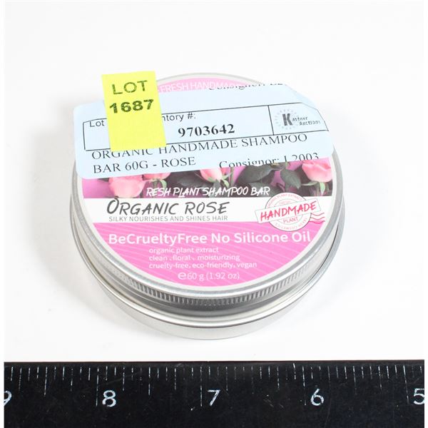 ORGANIC HANDMADE SHAMPOO BAR 60G - ROSE