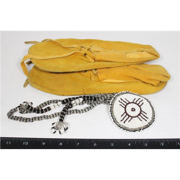 HEAD PIECE AND MOCCASINS
