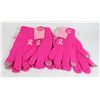 Image 1 : LOT OF 3 PINK KNIT CAMPAIGN GLOVES