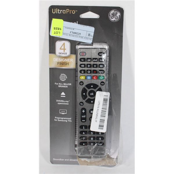UNIVERSAL REMOTE FOR 4 DEVICES NEW