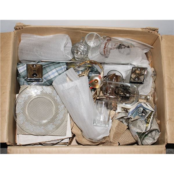 BOX OF ASSORTED GLASSES
