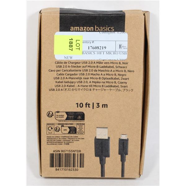 AMAZON BASICS 10FT MICRO USB NEW