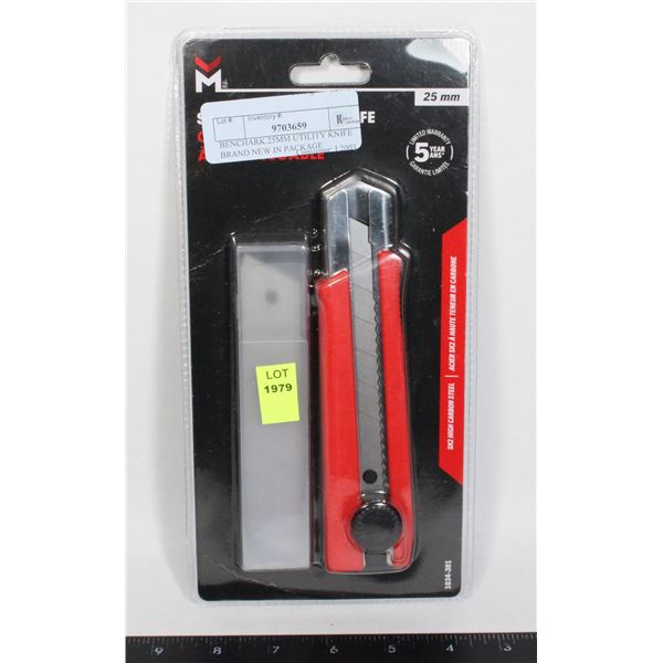 BENCHMARK 25MM UTILITY KNIFE BRAND NEW IN PACKAGE