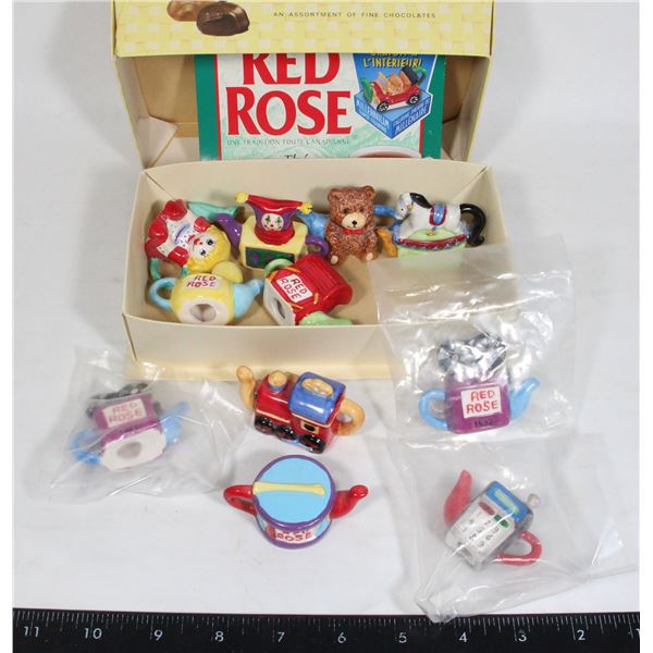 BOX OF RED ROSE TEA COLLECTIBLES