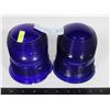 Image 1 : PAIR OF VINTAGE COBALT BLUE RUNWAY LIGHT LENSES
