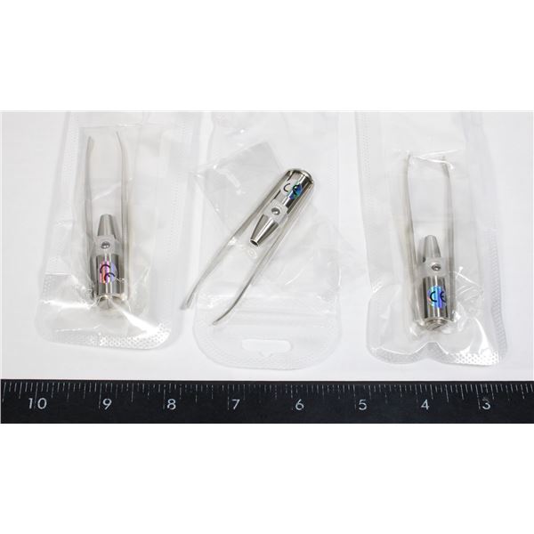 3 NEW LED LIGHT UP STAINLESS STEEL  EYE BROW