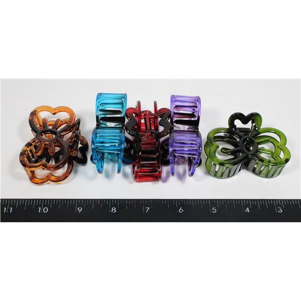 NEW 5PC JEWEL TONE KITTEN BOW CLAW CLIPS
