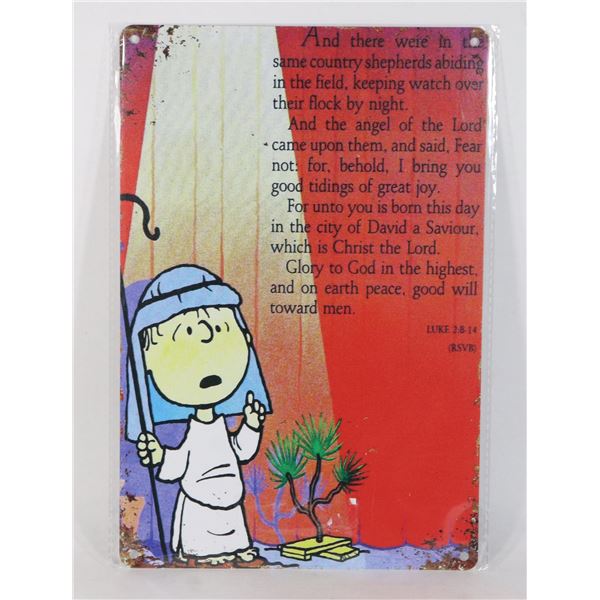NEW PEANUTS CHRISTMAS THEME METAL SIGN