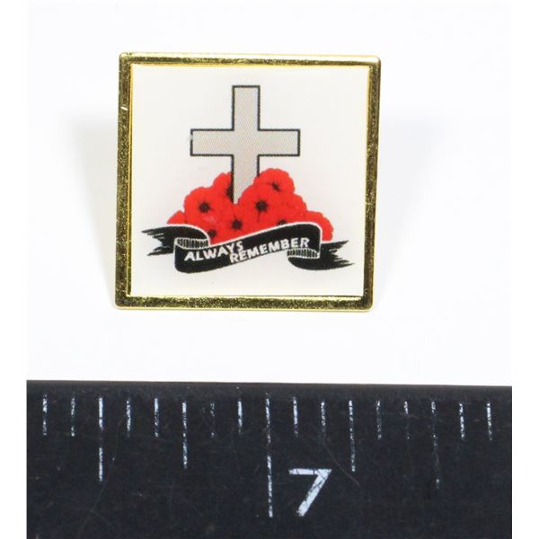 NEW ALWAYS REMEMBER, REMEMBRANCE LAPEL PIN