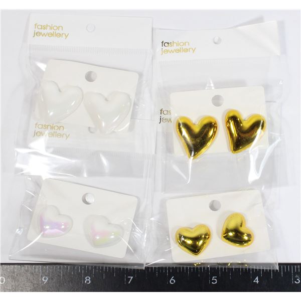4 NEW PAIRS IRIDESCENT WHITE/GOLDEN COLOR OF