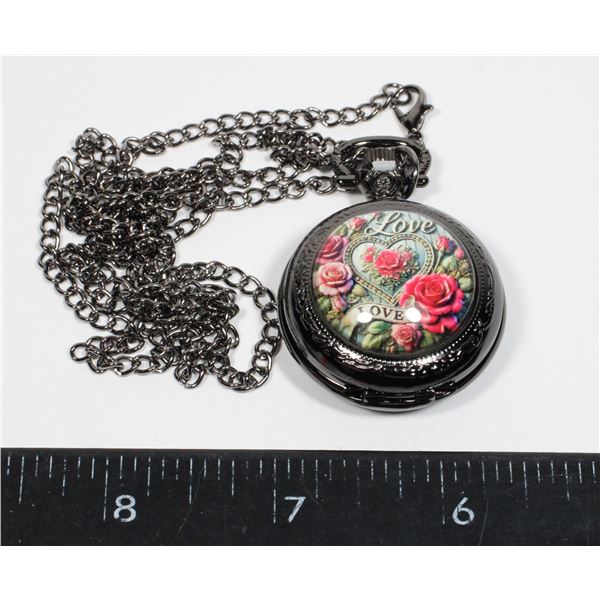 NEW LOVE PENDANT POCKET WATCH WITH CHAIN