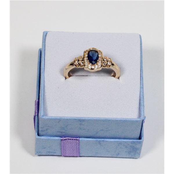 NEW GOLD TONE ZIRCONIA SIZE 7 RING