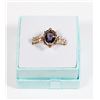 Image 1 : NEW SIZE 7 GOLD TONE PURPLE OVAL RHINESTONE RING