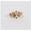 Image 1 : NEW SIZE 7 BLOSSOM CLEAR AND PINK RHINESTONE RING
