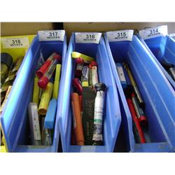 TUB OF MIXED SIZED END MILLS & MILLING DRILL BITS