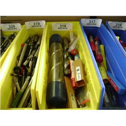 TUB OF MIXED SIZED END MILLS & MILLING DRILL BITS & TAPS