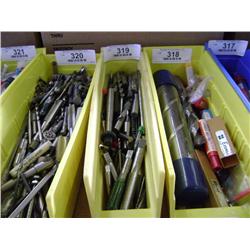 TUB OF MIXED SIZED END MILLS & MILLING DRILL BITS & TAPS