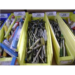 TUB OF MIXED SIZED END MILLS & MILLING DRILL BITS & TAPS