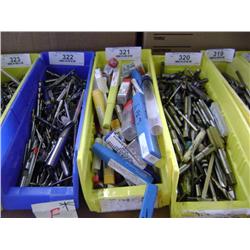 TUB OF MIXED SIZED END MILLS & MILLING DRILL BITS & TAPS