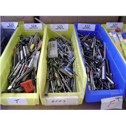 TUB OF MIXED SIZED END MILLS & MILLING DRILL BITS & TAPS
