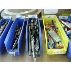 TUB OF MIXED SIZED END MILLS & MILLING DRILL BITS